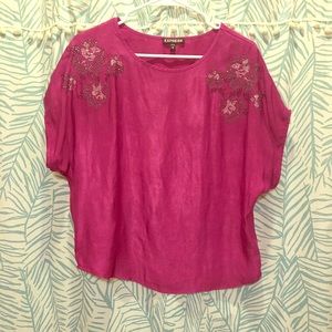Express Fushia Boxy Blouse